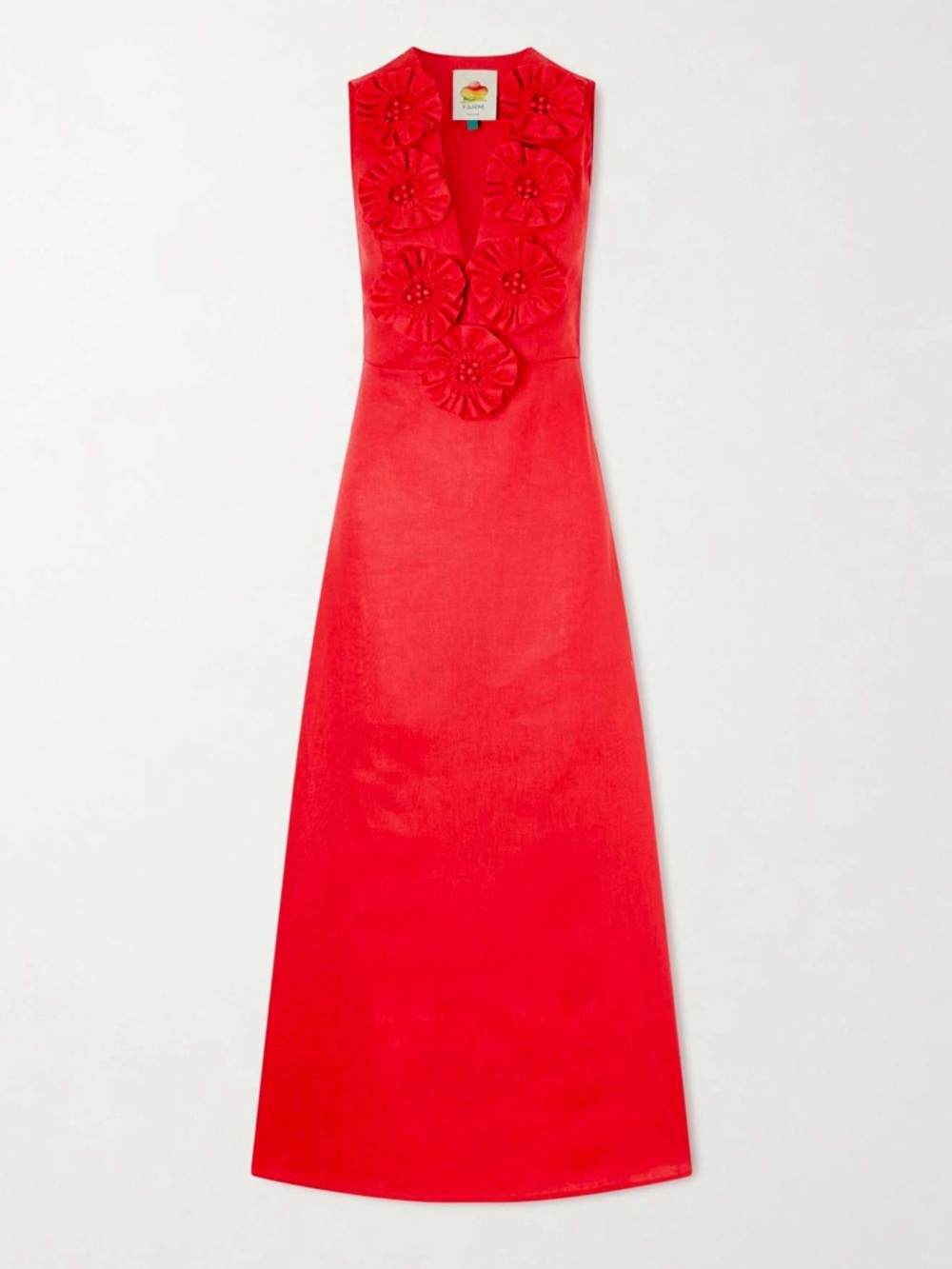 FARM Rio Red 3d Flower Maxi Dress Size XL NWT - Picture 3 of 16